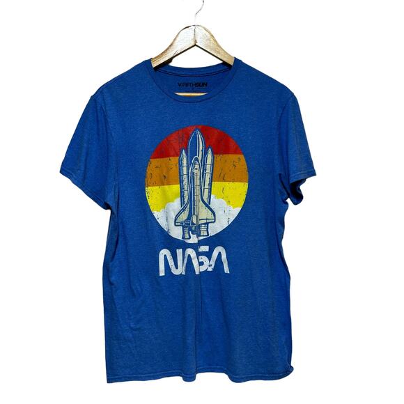 Fifth Sun NASA Space Shuttle Launch Mens - Medium - Vintage Like Distressed - Picture 1 of 7